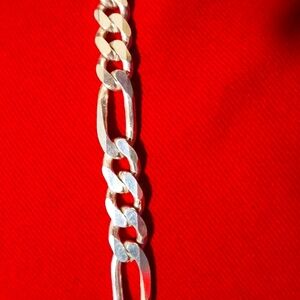 10mm silver figaro chain